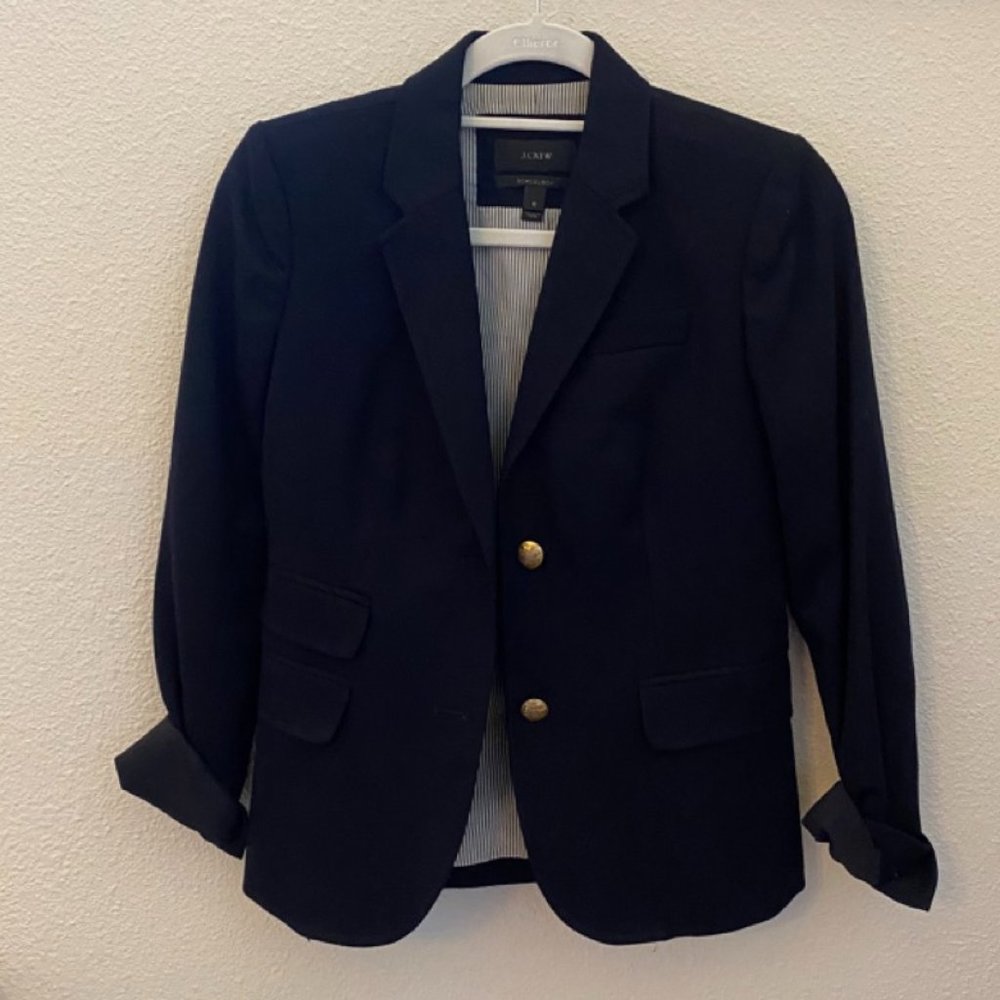 Classic J Crew Women's Blazer - Navy